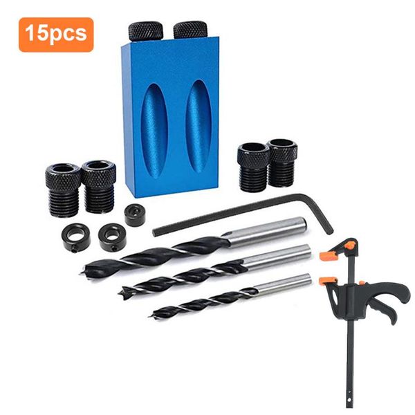 

professional hand tool sets oblique hole locator jig kit drill bits woodworking tools 15 degree angle guide set 6/8/10mm puncher carpentry