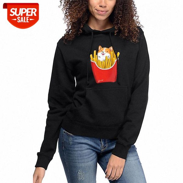 

corgi dog print plus fleece sweatshirt black hoodie support #qs9b