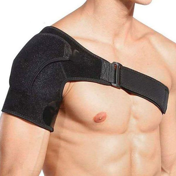 

elbow & knee pads shoulder brace sbr strap band rotator cuff pain relief support adjustable belt sleeve, Black;gray