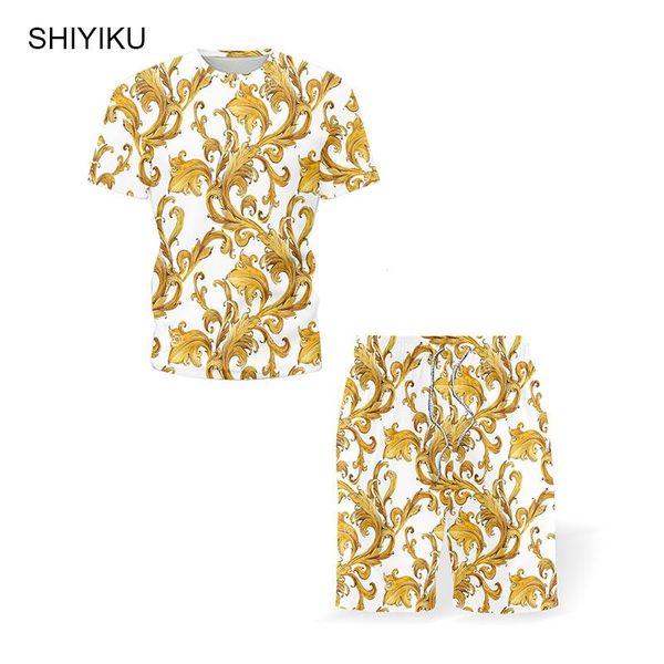 

jogging clothing retro ethnic style shiyikubrand men's sets summer casual short sleeve 2 piece t-shirt shorts can separate sell tracksu, Black;red