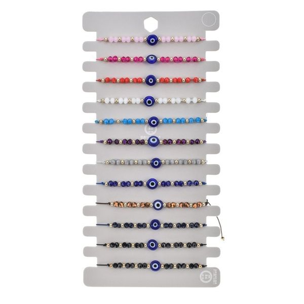

crystal bead glass eye hand woven bracelet 12 sets, Golden;silver