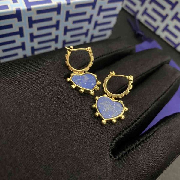 

special offer 70% off luxury jewelry 2021 new tb blue color gold love mother beiqing temperament simple sweet earrings jewelry recommendatio, Golden;silver