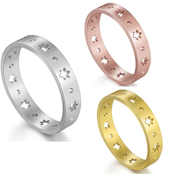 Модное уличное полое кольцо из нержавеющей стали для женщин, титановые женские обручальные кольца, ювелирные изделия для влюбленных