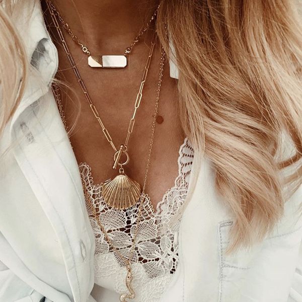 

factory wholesale bohemian style simple scallop necklace party gift