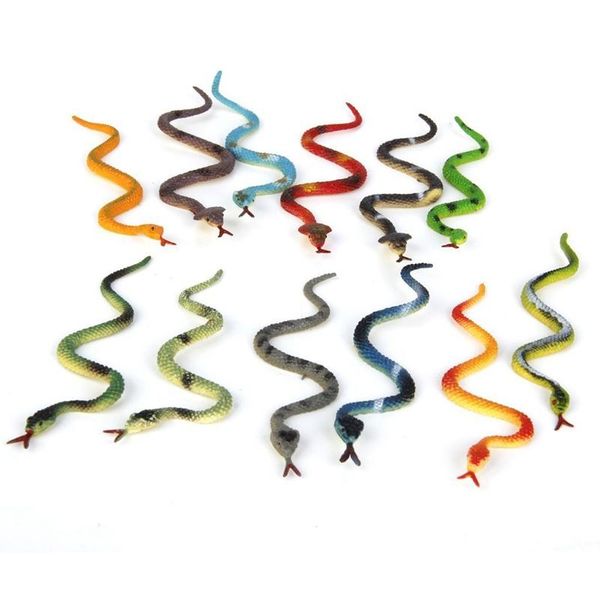 

party masks plastic reptile animal snake model toy 12pcs multicolour