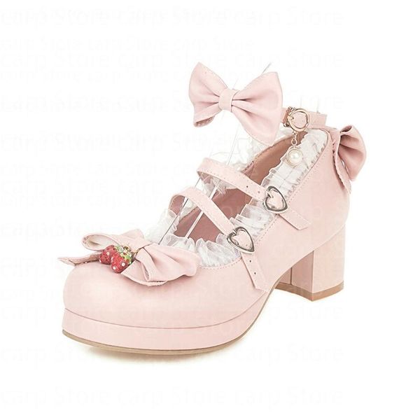

dress shoes summer women sandals slippers lolita bowknot mary jane jk cosplay uniform pumps ankle strap lace ruffles, Black