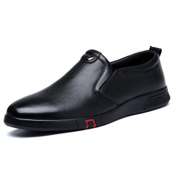 

dress shoes limeike soft men's genuine leather casual business black slip-on man