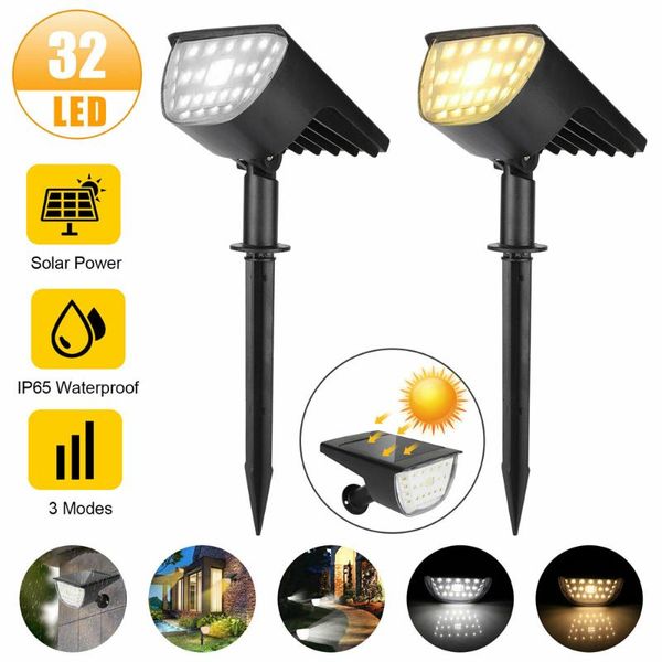 

solar lamps 2/4/6pcs 32 led lawn lamp outdoor light waterproof super bright landscape wall garden decoration spotlight