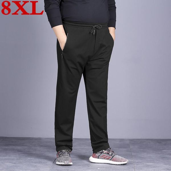

men's pants 8xl 7xl spring autumn brand men joggers sweatpants trousers sporting clothing the bodybuilding, Black