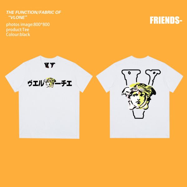 

vlones 2021 summer 280g short sleeve t-shirt for men and women, White