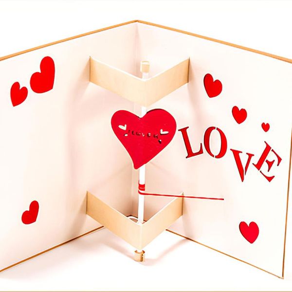 

greeting cards 3d laser cut handmade anniversary show love sweet heart paper postcard valentine's day wedding girlfriend gift