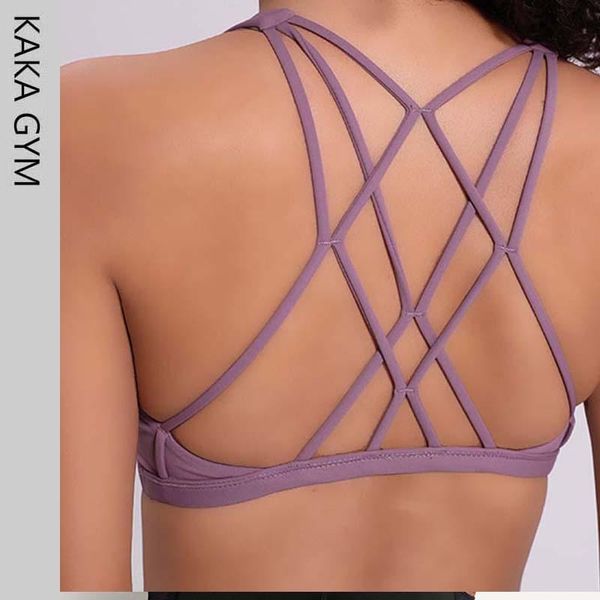 

gym clothing high impact padded cross back sports bra strappy yoga emmy underwear shoulder straps running, White;black