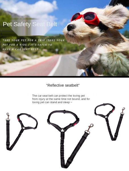 

dog collars & leashes cat safety seat belt strap car headrest restraint adjustable restraints vehicle seatbelts harness reflective leash