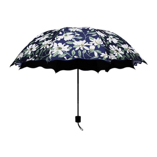 

umbrellas folding umbrella flower uv protection sun three-folding fashion