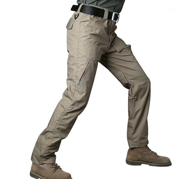 

rip-scotton waterproof tactical pants men camouflage military cargo man multi pockets army combat trousers men's, Black