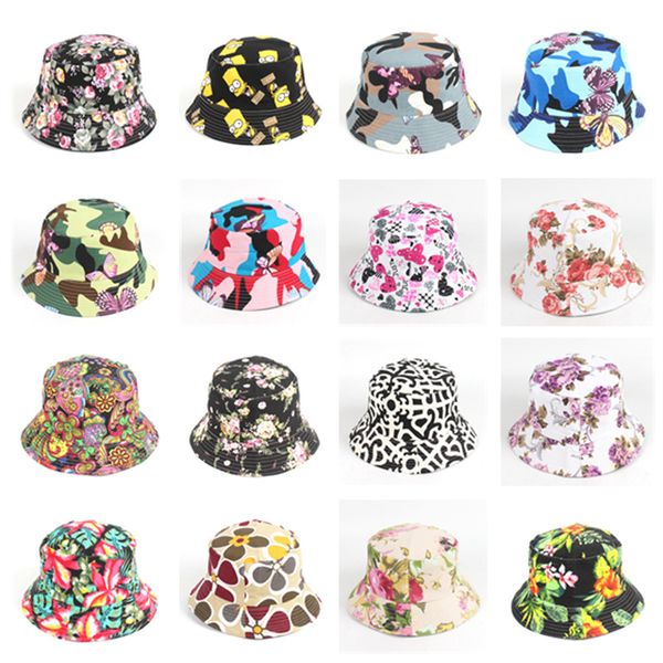 

printed fisherman's hat ins trendy flat-outdoor sunbasin hats, Blue;gray