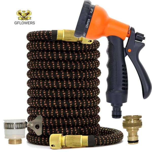 

watering equipments expandable magic hose pressure car wash adjustable spray flexible home garden 25tf-125