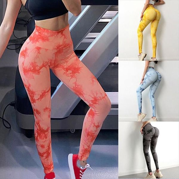 

tie dye fitness women legging butt lifting workout pants gym leggins, Black