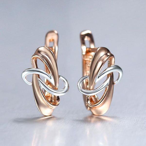 

dangle & chandelier 585 rose white gold geometric weaving earrings for women girls elegant wedding jewelry gifts ge351, Silver