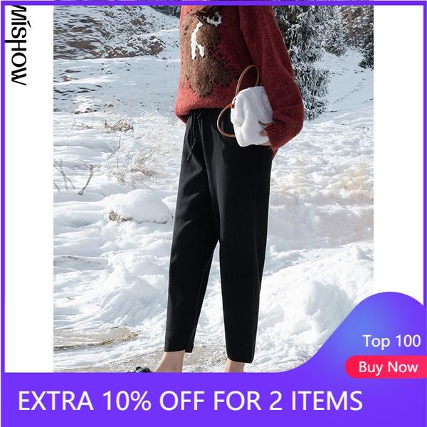 

winter pants for women pencil pant high waist fashion solid knee length trousers warm bottom clothing mx20d2660 women's & capris, Black;white