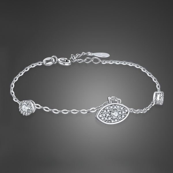 

fashion little sister popular devil's eye bracelet s925 silver girl bracelet jewelry, Black