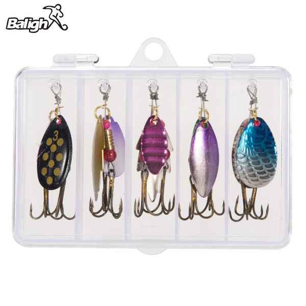 

balight 10pcs/lot fishing spoon lures spinner hard bait 2.5-4g wobbler metal baits spinnerbait artificial with box accessories