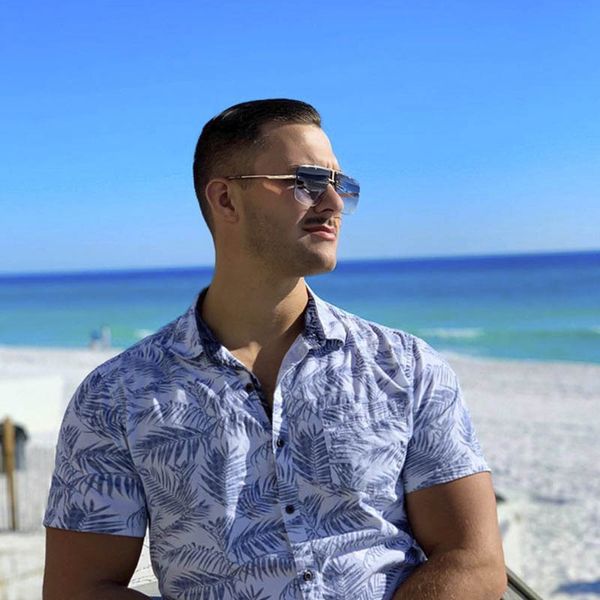 

fashion oversize women sunglasses designer metal frame sun glasses for men luxury semi rimless summer brand shades eyewear eslmgz1218, White;black