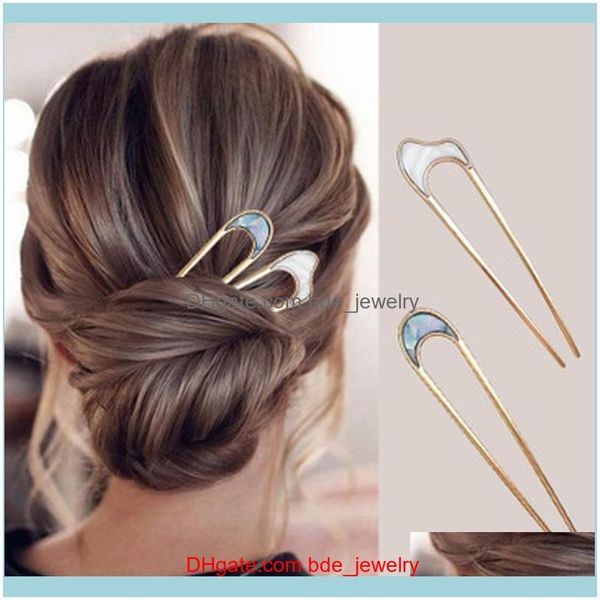 

hair jewelry jewelryhair clips & barrettes minimalist alloy metal shell sticks women hairclip simplicity girls hairpins aessories headwear d, Golden;silver