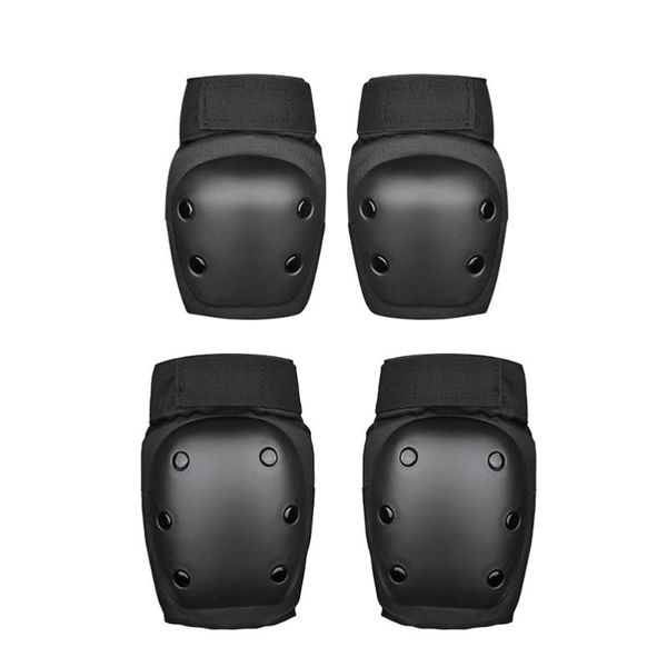 

set/4pcs outdoor sports brace protector breathable elastic pads children knee sleeve for kids child (size, fit 25-40kg) elbow &, Black;gray