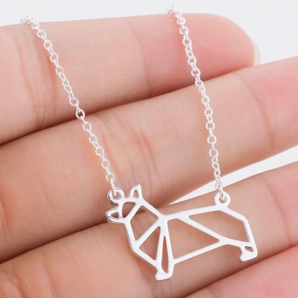 

hollow lovely dog necklaces female metal animal pendant, Silver