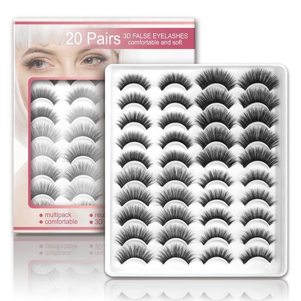 

false eyelashes muselash 20 pairs faux cils 3d fluffy mink lashes hair
