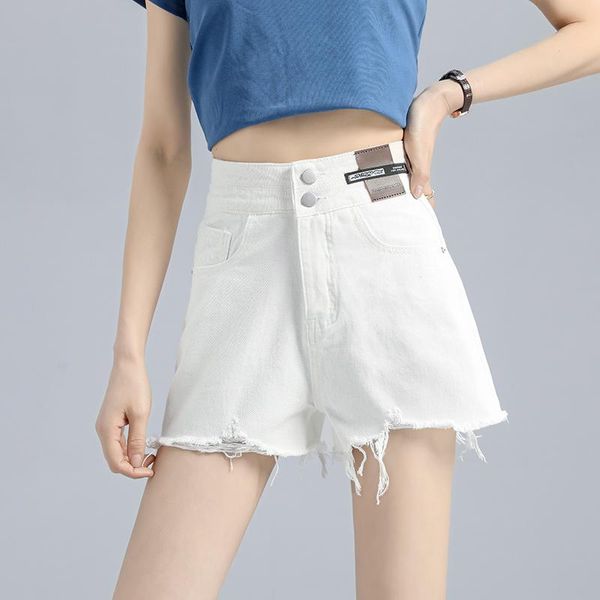 

women's shorts jean for women sweatshorts white solid color denim woman clothing high waist casual 2021 summer fashion, White;black
