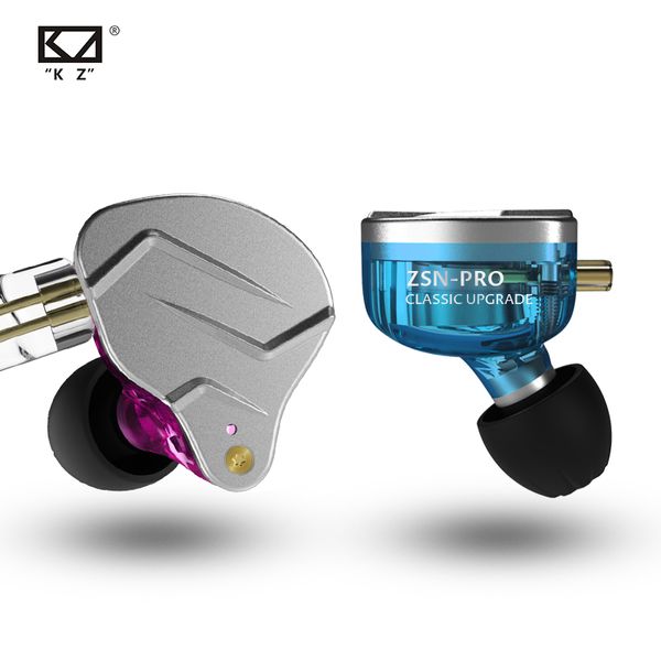 KZ ZSN PRO em Earphones Ear Fones de ouvido Híbrido 1BA + 1DD HiFi Bass Metal Earbuds Esporte Ruído Cancelando Headset Monitor