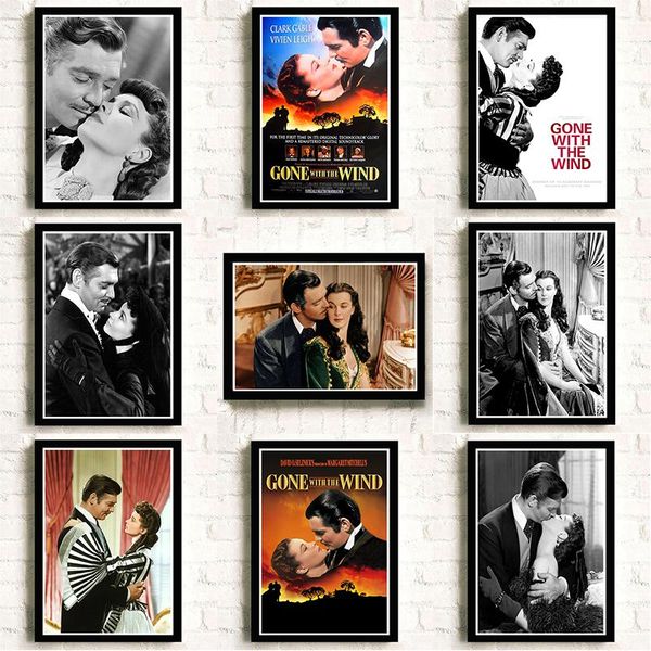 

wall stickers gone with the wind poster clear image home decoration good quality prints white cardboard paper art brand