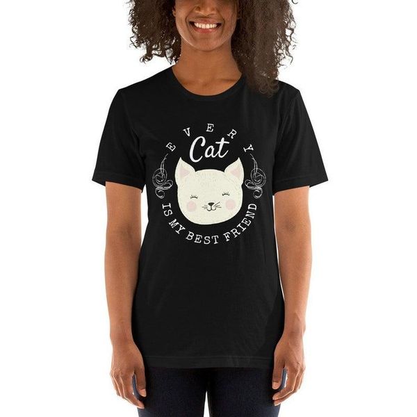 

men's t-shirts every cat is my friend t-shirt, love tee fashion, White;black
