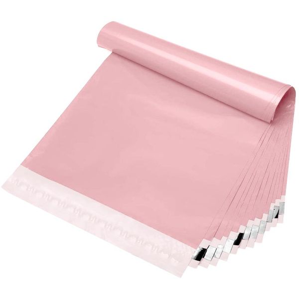 

100pcs/lots light pink courier bags mailing self seal envelops plastic packaging bag for packing storage