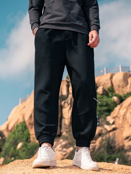 

men slant pocket sweatpants d7zg#, Black