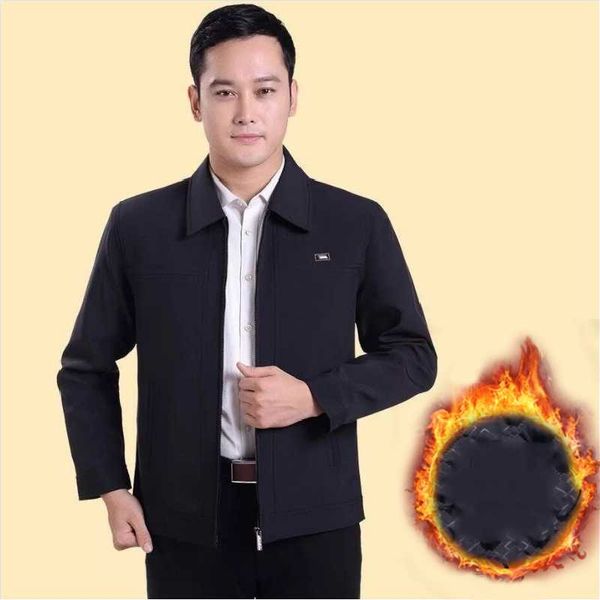 

mens fleece winter jackets middle-aged wool liner jacket men outerwear coat male plus size clothing brand men's, Black;brown