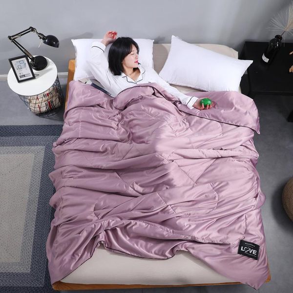 

comforters & sets washable ice silk summer air conditioning comforter quilt blanket for bed sofa children adults queen king