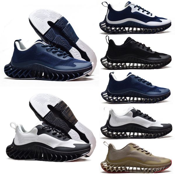 

men viale running shoes lightweight mesh breathable sneakers man triple black white blue brown shock absorbing blade warrior sports shoe