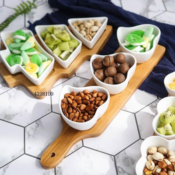 

dishes & plates japanese style fruit platter service plate dried creative ceramic natural bamboo tray kitchen tableware
