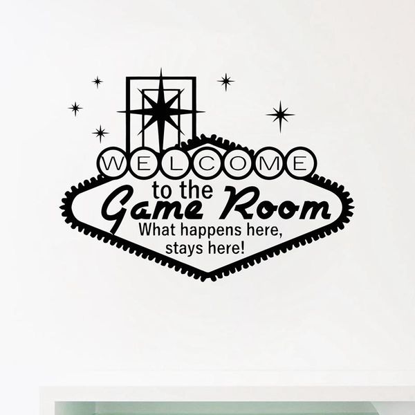 

wall stickers welcome to the game room sign art decal games decoration playroom removable poster