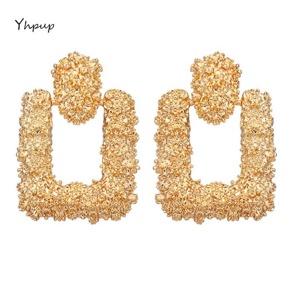 

dangle & chandelier yhpup fashion brand geometric drop earrings statment jewelry gold brincos for women party pendientes mujer moda 2021, Silver