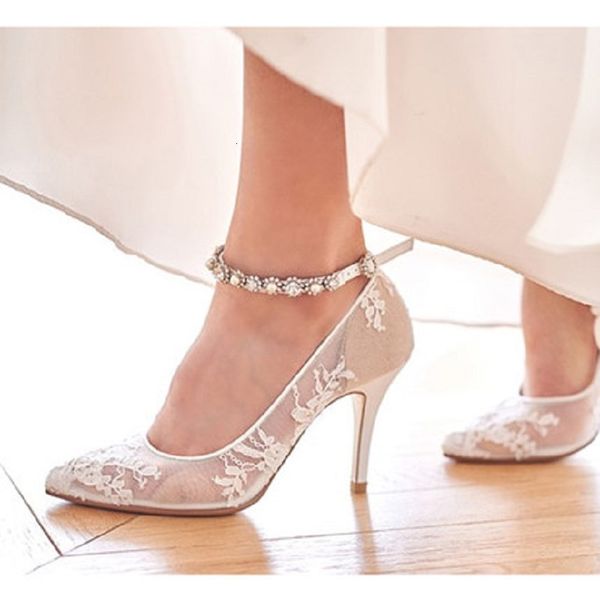 

sandals spring 2021 buckle stiletto sandals small size bridal dress wedding shoes lace pointed toe large single women ulh2, Black
