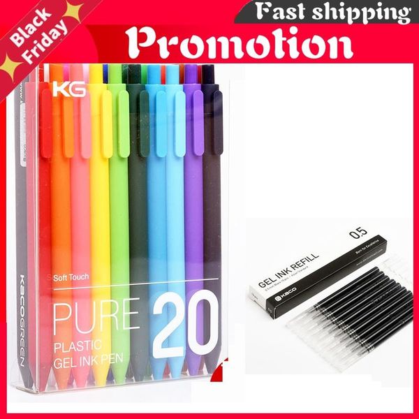 

gel pens 20pcs/set kacogreen pen sign 0.5mm signing premec smooth switzerland refill mikuni japan ink colorful