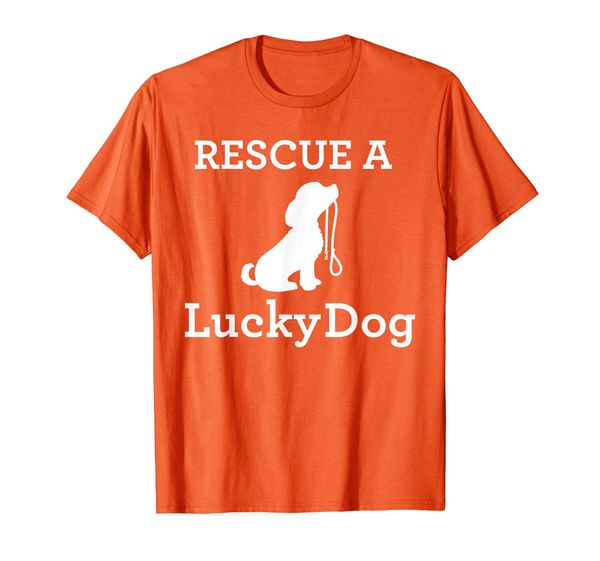 

lucky dog rescue a lucky dog t-shirt, White;black