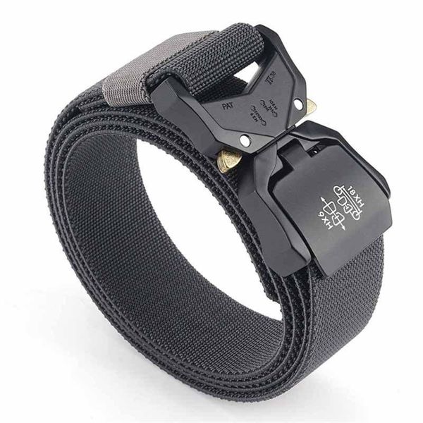 

belts elastic jeans belt for men aluminum alloy pluggable buckle training tactical comfortable male hunting, Black;brown