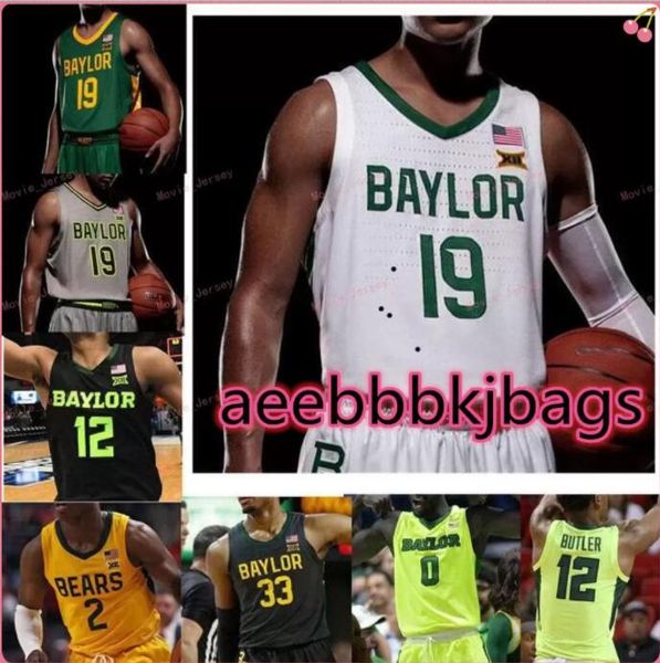 

stitched custom 13 jackson moffatt jersey obim okeke 2 devonte bandoo 22 jake lindsey 3 king mcclure baylor bears men women youth, Black