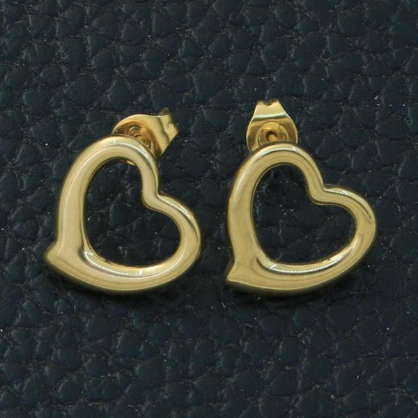 

stud fashion heart stainless steel jewelry earrings for woman & girl gold silver color party gift, Golden;silver