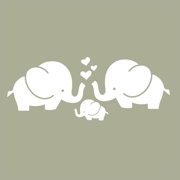 

wall stickers cute elephant hearts family decals baby nursery decor kids room - indoor mural decoration